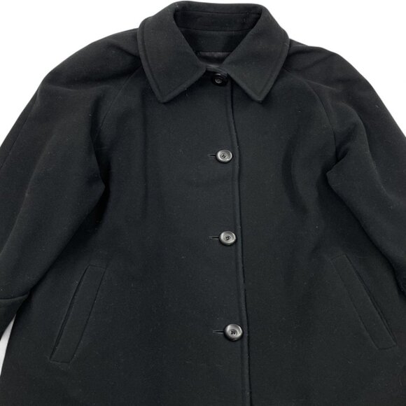 Holt Renfrew Cashmere Wool Black Long Button Overcoat Coat Women's Size 14 - Picture 4 of 12